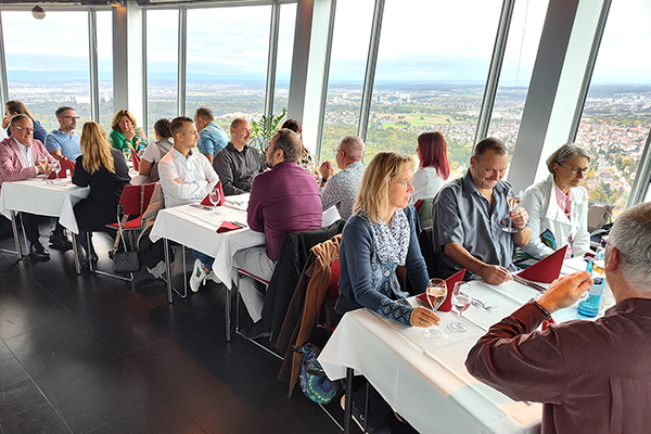 Trip to Stuttgart TV tower for eXtra4 employees and their partners Lunch in the panorama restaurant